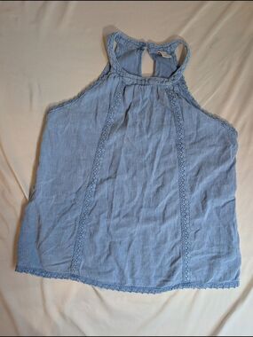 Blanco By Nature Light Blue Cotton Halter Tank Top